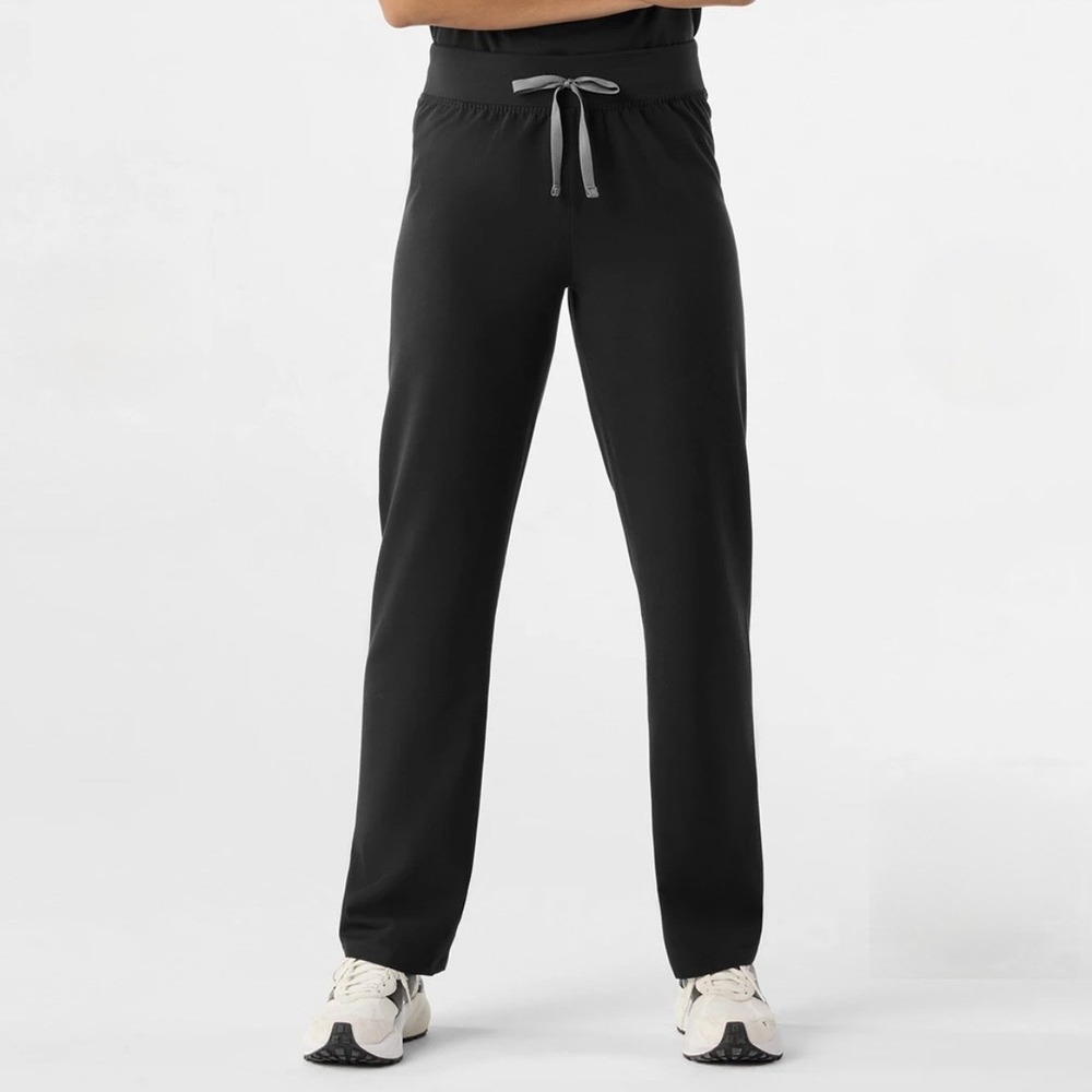 Figs Black Livingston High Rise Straight-Leg Scrub Pants Women's Size Small Tall